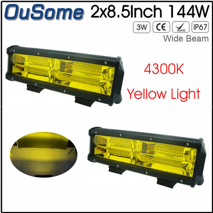 2 pieces 5" 54W 5.5" 72W 8.5" 144W high power IP67 waterproof 4300K 6500K 10-30V DC offroad car led work light amber 12v 24v