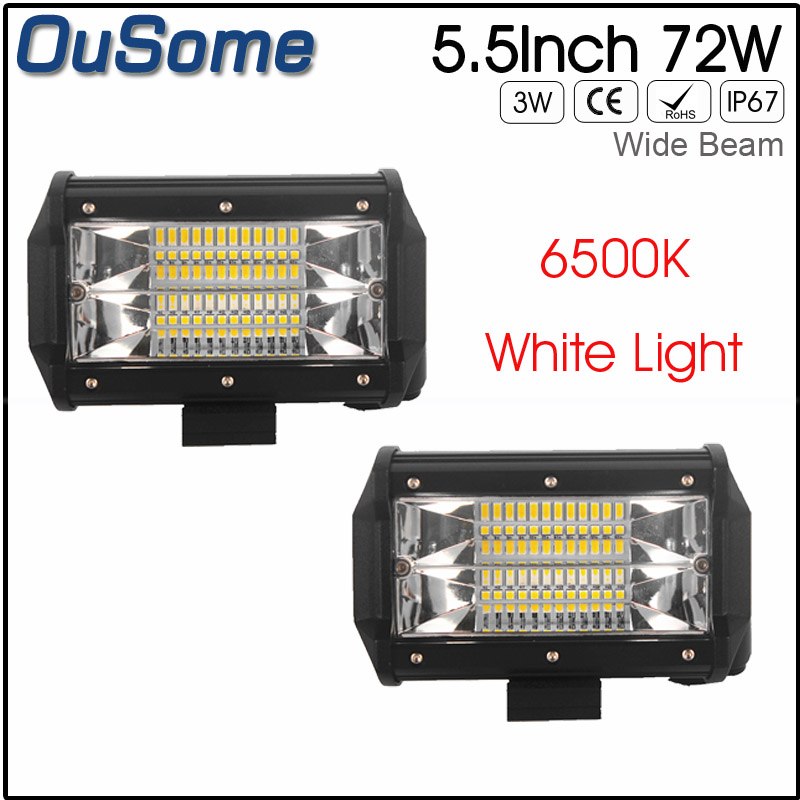 2 pieces 5" 54W 5.5" 72W 8.5" 144W high power IP67 waterproof 4300K 6500K 10-30V DC offroad car led work light amber 12v 24v