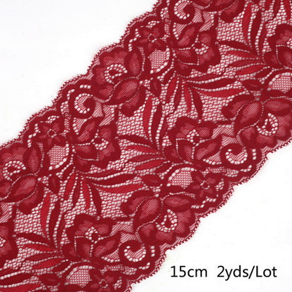 2 yard 15cm Stretch Elastic Lace Ribbon Fabric DIY Garment Accessories Sewing Trim Wedding Decoration