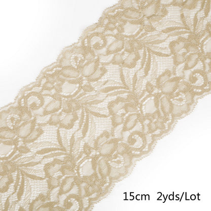2 yard 15cm Stretch Elastic Lace Ribbon Fabric DIY Garment Accessories Sewing Trim Wedding Decoration