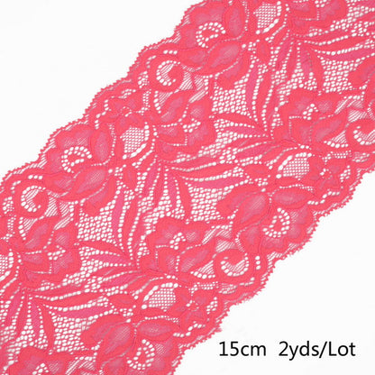 2 yard 15cm Stretch Elastic Lace Ribbon Fabric DIY Garment Accessories Sewing Trim Wedding Decoration