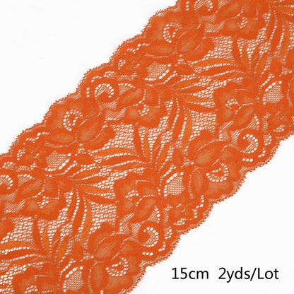 2 yard 15cm Stretch Elastic Lace Ribbon Fabric DIY Garment Accessories Sewing Trim Wedding Decoration