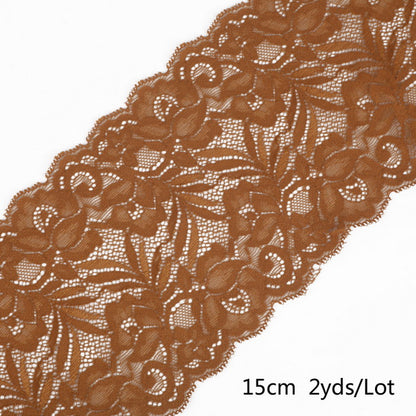 2 yard 15cm Stretch Elastic Lace Ribbon Fabric DIY Garment Accessories Sewing Trim Wedding Decoration