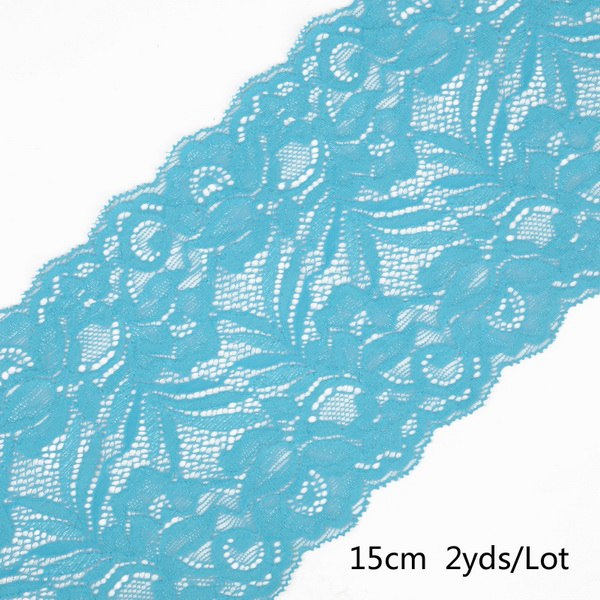 2 yard 15cm Stretch Elastic Lace Ribbon Fabric DIY Garment Accessories Sewing Trim Wedding Decoration