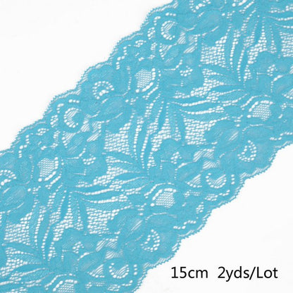 2 yard 15cm Stretch Elastic Lace Ribbon Fabric DIY Garment Accessories Sewing Trim Wedding Decoration