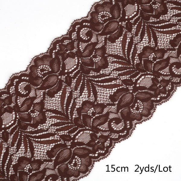 2 yard 15cm Stretch Elastic Lace Ribbon Fabric DIY Garment Accessories Sewing Trim Wedding Decoration