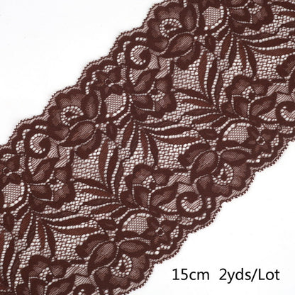 2 yard 15cm Stretch Elastic Lace Ribbon Fabric DIY Garment Accessories Sewing Trim Wedding Decoration