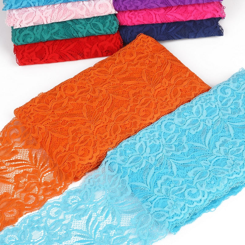 2 yard 15cm Stretch Elastic Lace Ribbon Fabric DIY Garment Accessories Sewing Trim Wedding Decoration