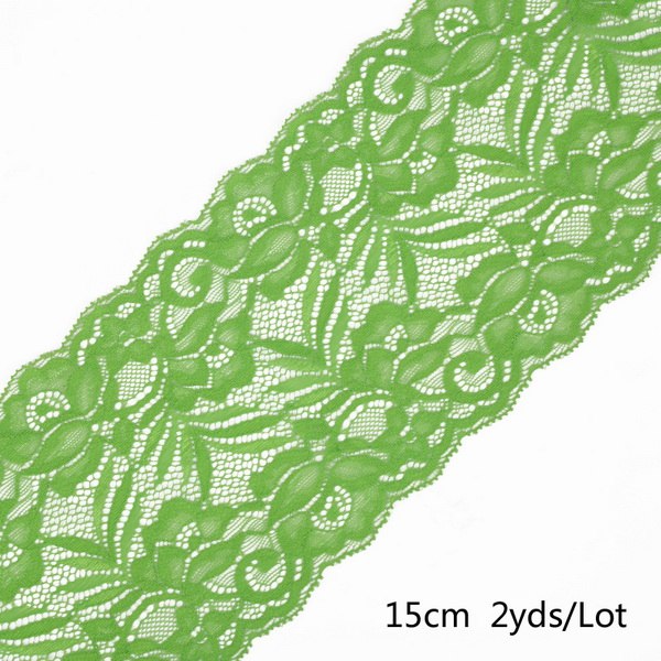 2 yard 15cm Stretch Elastic Lace Ribbon Fabric DIY Garment Accessories Sewing Trim Wedding Decoration