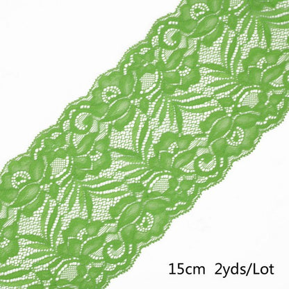 2 yard 15cm Stretch Elastic Lace Ribbon Fabric DIY Garment Accessories Sewing Trim Wedding Decoration