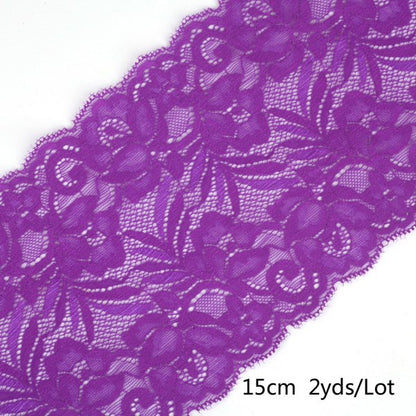 2 yard 15cm Stretch Elastic Lace Ribbon Fabric DIY Garment Accessories Sewing Trim Wedding Decoration