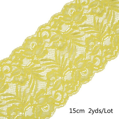 2 yard 15cm Stretch Elastic Lace Ribbon Fabric DIY Garment Accessories Sewing Trim Wedding Decoration