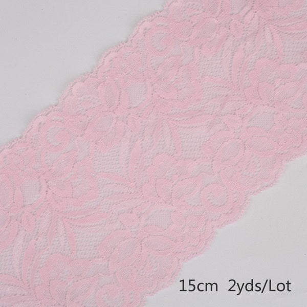 2 yard 15cm Stretch Elastic Lace Ribbon Fabric DIY Garment Accessories Sewing Trim Wedding Decoration