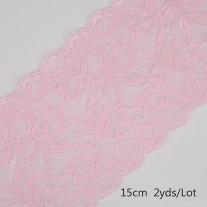 2 yard 15cm Stretch Elastic Lace Ribbon Fabric DIY Garment Accessories Sewing Trim Wedding Decoration