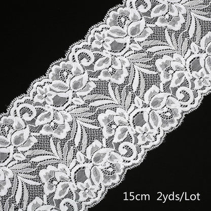2 yard 15cm Stretch Elastic Lace Ribbon Fabric DIY Garment Accessories Sewing Trim Wedding Decoration