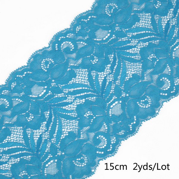 2 yard 15cm Stretch Elastic Lace Ribbon Fabric DIY Garment Accessories Sewing Trim Wedding Decoration