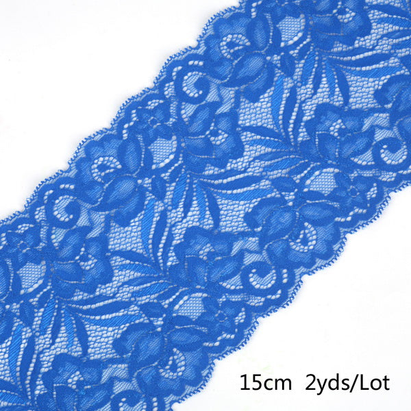 2 yard 15cm Stretch Elastic Lace Ribbon Fabric DIY Garment Accessories Sewing Trim Wedding Decoration