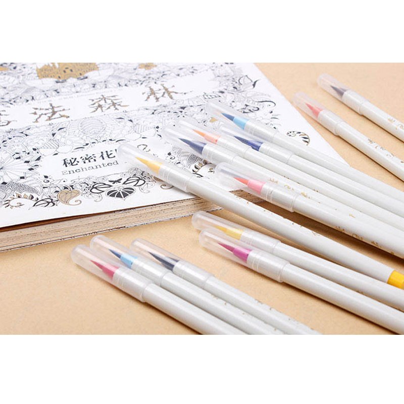 20 Colors Brush Pen Set Colored Smooth Soft Tip Fill The Ink Watercolor Brush Pen Painting Drawing Manga Student Art Supplies