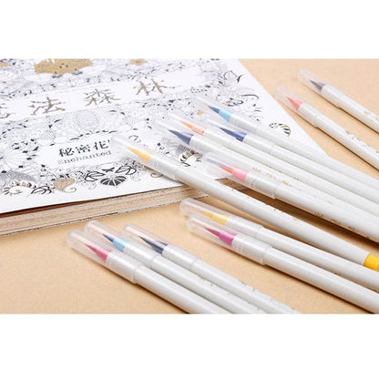 20 Colors Brush Pen Set Colored Smooth Soft Tip Fill The Ink Watercolor Brush Pen Painting Drawing Manga Student Art Supplies