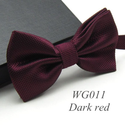 20 Colors  Solid Fashion Bowties Groom Men Colourful Plaid Cravat gravata Male Marriage Butterfly Wedding Bow ties