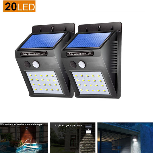 20 LED Outdoor Solar Light With Motion Sensor Waterproof Solar Powered Wall Lamp Energy Saving Wireless Garden Lights Decoration