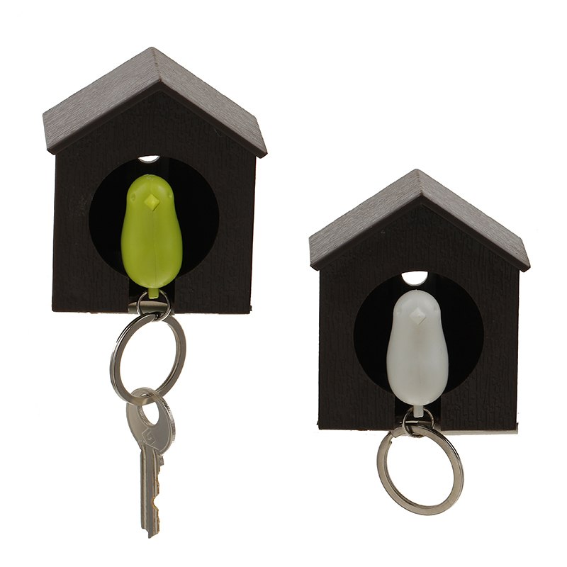 2016 New Arrival llavero Whistle Bird House key chains couple Wall Mount Hook Sparrow Birdhouse Key chain key ring for the keys