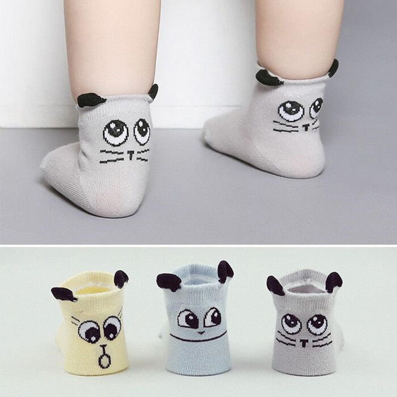 2016 New Spring Baby Socks Newborn Cotton Boys Girls Cute Toddler Asymmetry Anti-slip Socks