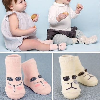 2016 New Spring Baby Socks Newborn Cotton Boys Girls Cute Toddler Asymmetry Anti-slip Socks