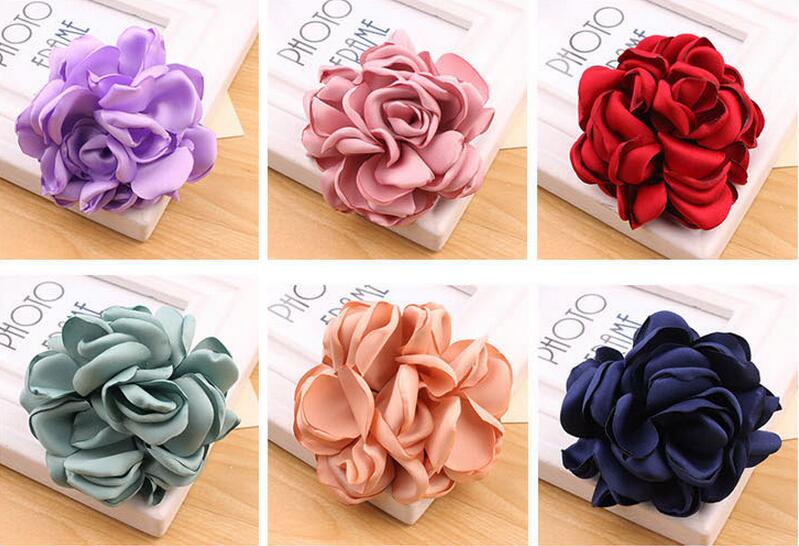 2017 Big Rose Flower Elastics Hair Holders Rubber Bands Girls Women Kawaii Cute Tie Gum Fabric Hot Sale Headwear Accessories