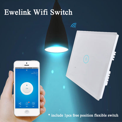 2017 Ewelink 1 Gang 2way WiFi Wall Light Touch Switch Panel with free position flexible Switch 85-250V IOS Andorid Phone Remote