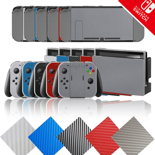 2017 New For Nintend Switch Carbon Fiber Vinyl Protective Wrap Sticker Skin Decal For Nintend Switch NS NX Console &amp; Joy-con