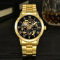 2017 New MCE Mens Luxury Gold Roman Numerals Stainless Steel Watch Men Automatic Mechanical Business Wrist Watch  331