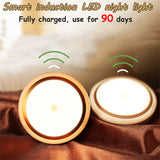 2017 New motion Sensor LED Night Light Portable USB Rechargeable Children Night Lamp 3M distance Bedroom Light Wall Light