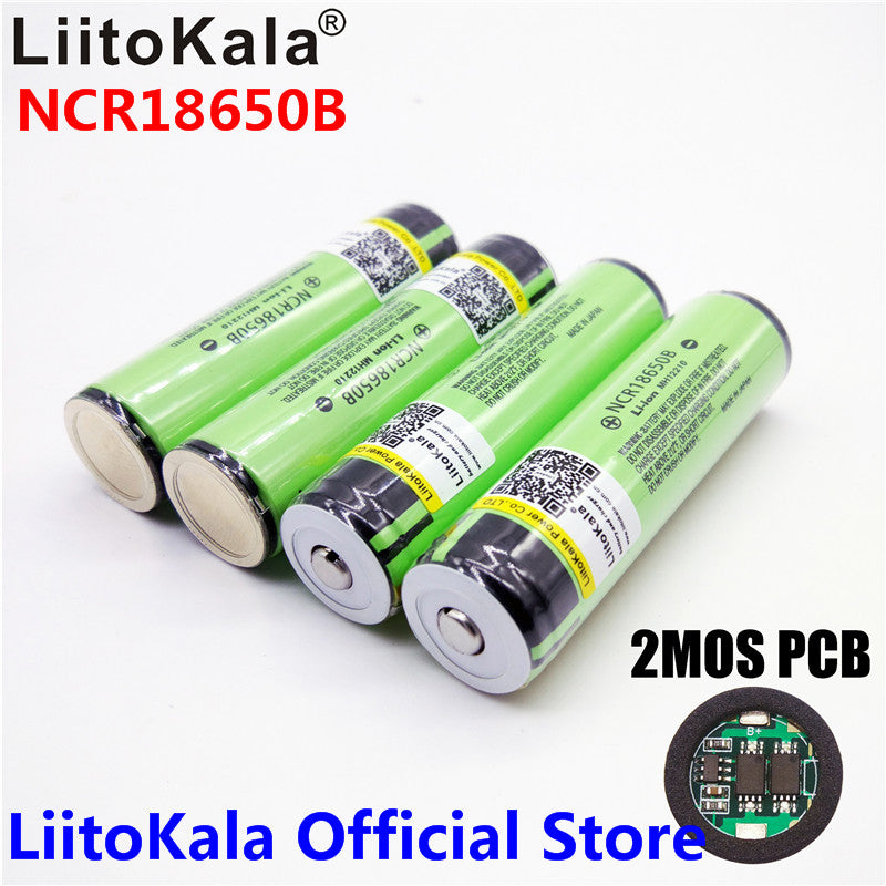 2017 Original LiitoKala 18650 3400mAh battery 3.7V Li-ion Rechargebale battery PCB Protected For  NCR18650B 18650 3400