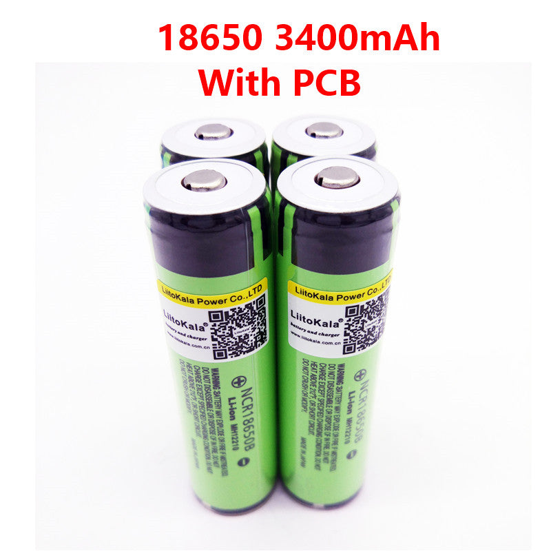 2017 Original LiitoKala 18650 3400mAh battery 3.7V Li-ion Rechargebale battery PCB Protected For  NCR18650B 18650 3400