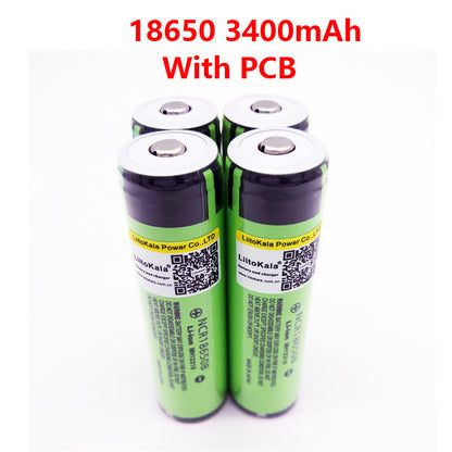 2017 Original LiitoKala 18650 3400mAh battery 3.7V Li-ion Rechargebale battery PCB Protected For  NCR18650B 18650 3400