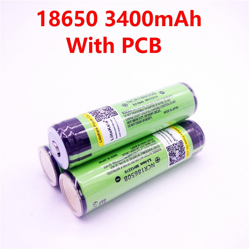 2017 Original LiitoKala 18650 3400mAh battery 3.7V Li-ion Rechargebale battery PCB Protected For  NCR18650B 18650 3400