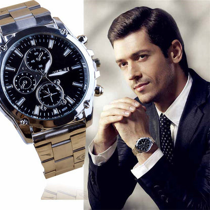 2017 Stylish Business Watch Men Stainless Steel Band Machinery Sports Quartz Wristwatch Watches Male Hour Relogio Masculino*40