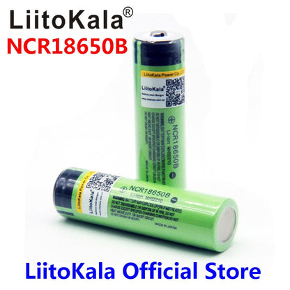 2017 liitokala 18650 3400 Battery 3400mAh 3.7V NCR18650B Rechargeable Li-ion Battery for Flashlight for  (NO PCB)