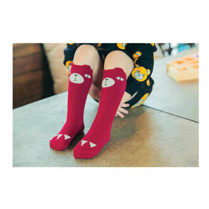 2018 Cartoon Cute Kids Socks Bear Animal Baby Cotton Socks Knee High Long LegWarmers Cute Socks Boy Girl Children socks 0-6 Y