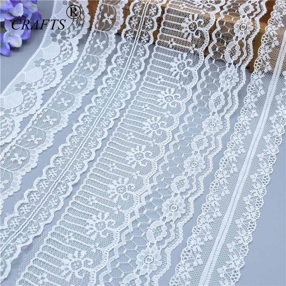 2018 Global Hot Sale 10 yards beautiful white lace ribbon European lace fabric lace sew embroidery dress accessories