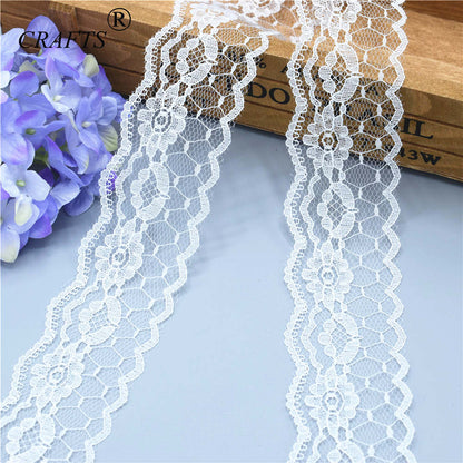 2018 Global Hot Sale 10 yards beautiful white lace ribbon European lace fabric lace sew embroidery dress accessories