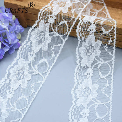 2018 Global Hot Sale 10 yards beautiful white lace ribbon European lace fabric lace sew embroidery dress accessories