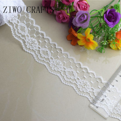 2018 Global Hot Sale 10 yards beautiful white lace ribbon European lace fabric lace sew embroidery dress accessories