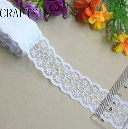 2018 Global Hot Sale 10 yards beautiful white lace ribbon European lace fabric lace sew embroidery dress accessories