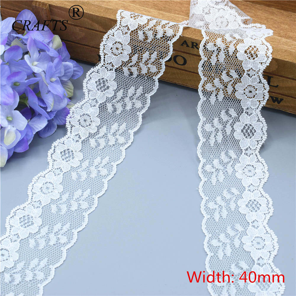 2018 Global Hot Sale 10 yards beautiful white lace ribbon European lace fabric lace sew embroidery dress accessories