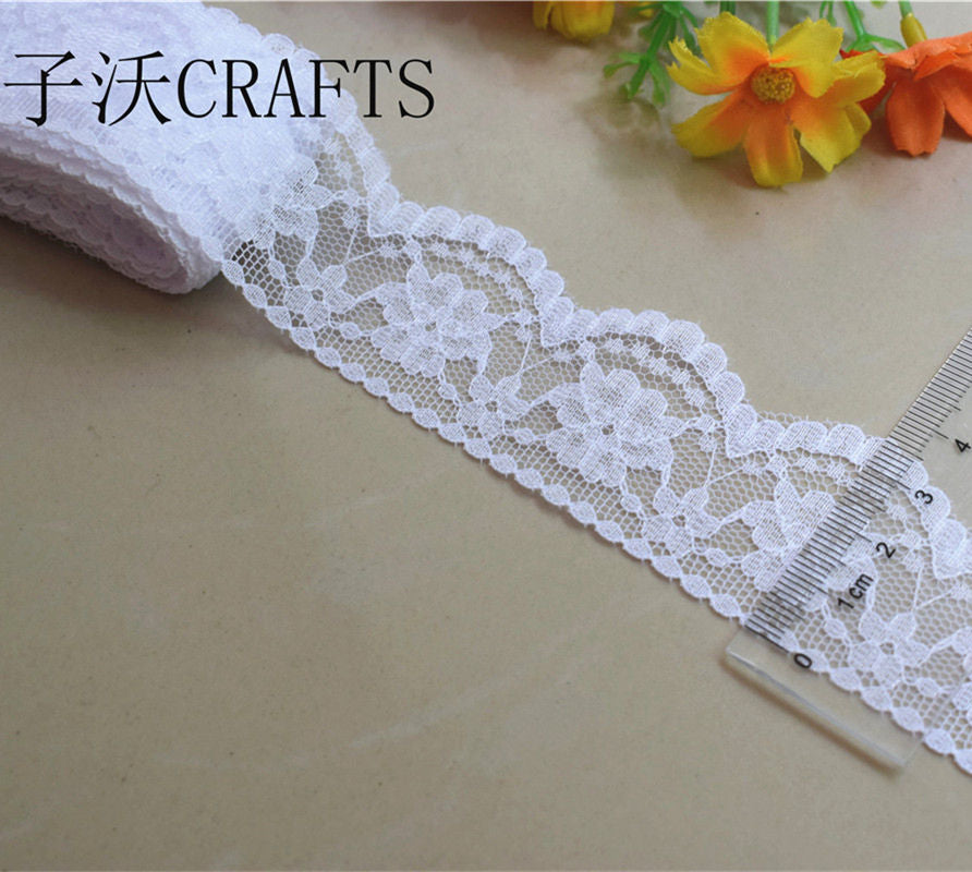 2018 Global Hot Sale 10 yards beautiful white lace ribbon European lace fabric lace sew embroidery dress accessories