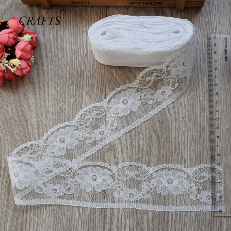 2018 Global Hot Sale 10 yards beautiful white lace ribbon European lace fabric lace sew embroidery dress accessories