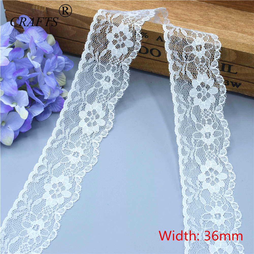 2018 Global Hot Sale 10 yards beautiful white lace ribbon European lace fabric lace sew embroidery dress accessories