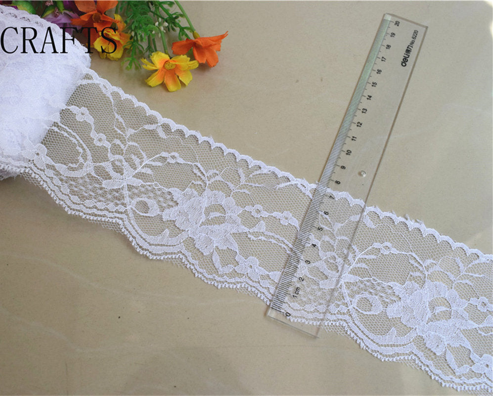 2018 Global Hot Sale 10 yards beautiful white lace ribbon European lace fabric lace sew embroidery dress accessories